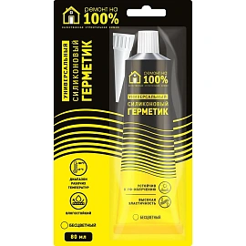 Герметик силиконовый Ремонт на 100% универсальный бесцветный 80мл
