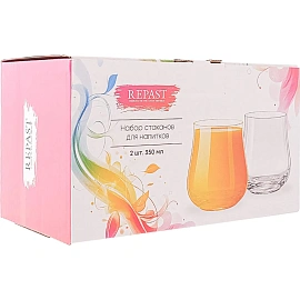 Набор стаканов для напитков 350 мл (низкий) 2 шт,68111