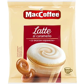 Кофейный напиток порционный растворимый MacCoffee Latte Al Caramello (20 пакетиков по 22 г)