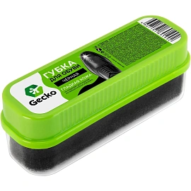 Губка для обуви Gecko чёрная для искусственной и натуральной кожи