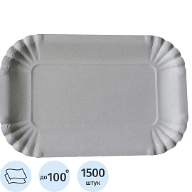Тарелка одноразовая прямоуг. 13х20см, белая 1500шт/кор