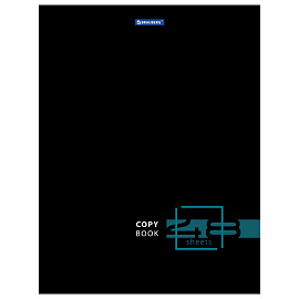 Тетрадь А4, 48 л., BRAUBERG, скоба, клетка, глянцевый лак, "DARK", 404042