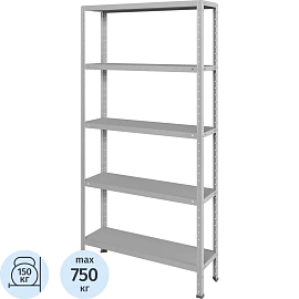 Стеллаж металлический Практик MS Strong 200/100х30/5 5 полок 1000х300х2000 мм