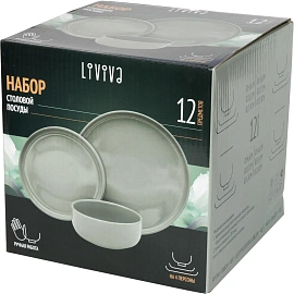 Набор столовой посуды 12 пр,  цв.мятный