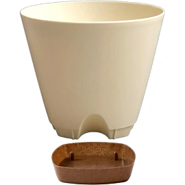 Горшок д/цветов WOOD D140мм 1,35л сливочный/бук IG609910001