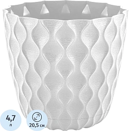 Горшок д/цветов Wave 4,7л, D205мм белоснежный жасмин IG650310048