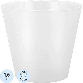 Горшок для цветов InGreen London Orchid 1.6 л с внутренней вставкой 1.55 л цвет белый перламутровый 14.5x16 см