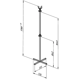 Вешалка TI_напольная Нерли-2, черный муар