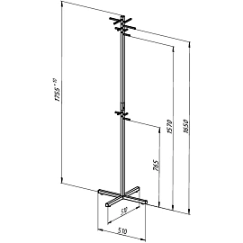 Вешалка TI_напольная Нерли-4, черный муар