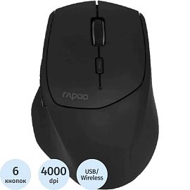 Мышь компьютерная RAPOO беспроводная MT550L, цвет - черный