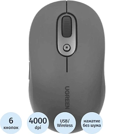 Мышь беспроводная Ugreen M556 серая (75128_)