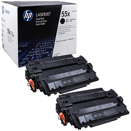 Картридж лазерный HP 55X CE255XD черный оригинальный повышенной емкости (двойная упаковка)