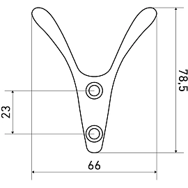 Вешалка настенная УЗК_Крючок двухрожковый StahlBuro 206 BL (16158) мат.чер