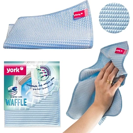 Салфетка для окон York, микрофибра, вафельная, 35*35см, европодвес