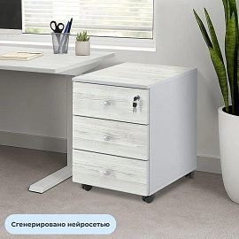 Тумба выкатная Easy St LT с/з 3ящ 400x420x563 сосна/серый