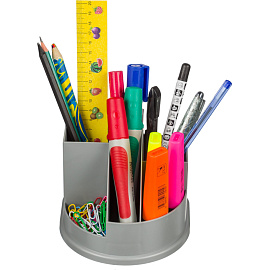 Подставка-органайзер для канцелярских принадлежностей Attache Авангард 5 отделений серая 10.8x13.2x12.2 см фото Подставка-органайзер для канцелярских принадлежностей Attache Авангард 5 отделений серая 10.8x13.2x12.2 см