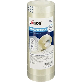Клейкая лента канцелярская Unibob 12x33 (12шт/уп)
