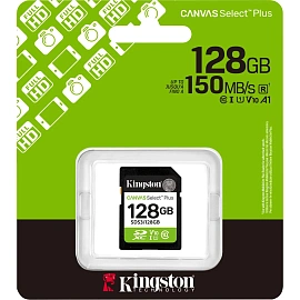 Карта памяти SDXC Kingston, 128GB, Canvas Select Plus Gen3 SDS3/128GB