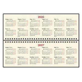 Планинг датированный 2026 305х140 мм BRAUBERG "Iguana", под кожу, красный, 117225