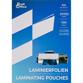 Пленка-пакет для ламинирования ProfiOffice 216x303 мм (А4) 150 мкм глянцевая (100 штук в упаковке)