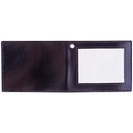 Обложка для удостоверения с окном OfficeSpace черная, кожа