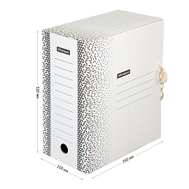 Папка архивная с завязками OfficeSpace "Standard" плотная, микрогофрокартон, 150мм, белый, 1400л. фото Папка архивная с завязками OfficeSpace "Standard" плотная, микрогофрокартон, 150мм, белый, 1400л.