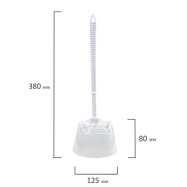 Ершик для унитаза с подставкой, пластик, белый, ЛЮБАША, 603627