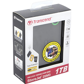 Внешний жесткий диск HDD (накопитель) Transcend StoreJet 25M3S 1 ТБ USB 3.0 (TS1TSJ25M3S)