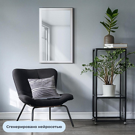 Зеркало настенное Комус Мебель 1801 БШ-1 (белый шёлк, 600х1000 мм)