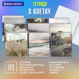 Тетради предметные, КОМПЛЕКТ 12 ПРЕДМЕТОВ, 48 л., SoftTouch, BRAUBERG, "ESTHETICS", 404833