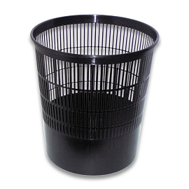 Корзина для мусора и бумаг Стамм 18 л пластик сетчатая чёрная (33x29.5x29.5 см)