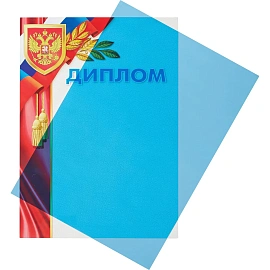 Обложки для переплёта пластиковые Комус (ProMega office) A4 200 мкм синие прозрачные (100 штук в упаковке)