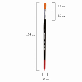 Кисть BRAUBERG синтетика, плоская, №8, 200869