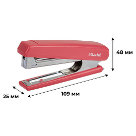 Степлер Attache 8209 до 12 листов розовый (скобы № 10, с антистеплером)