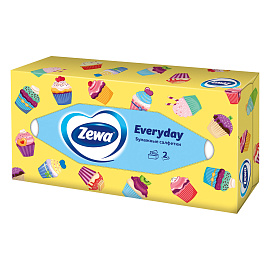 Салфетки косметические Zewa Everyday 2-слойные (100 штук в упаковке)