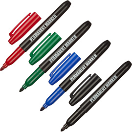 Набор маркеров перманентных 4 цвета (толщина линии 2 мм) круглый наконечник фото Набор маркеров перманентных 4 цвета (толщина линии 2 мм) круглый наконечник