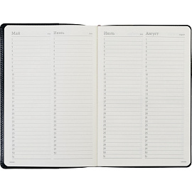 Ежедневник полудатированный Bruno Visconti Profy натуральная кожа А5 192 листа синий (золотистый обрез)