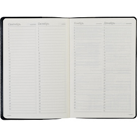 Ежедневник полудатированный Bruno Visconti Profy натуральная кожа А5 192 листа синий (золотистый обрез)