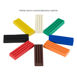 Пластилин классический Гамма 8 цветов 160 г со стеком фото Пластилин классический Гамма 8 цветов 160 г со стеком