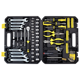 Набор инструментов для автомобиля, 122 предмета, пластиковый кейс, ГРАНДМАСТЕР, 671335