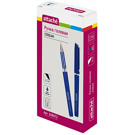 Ручка гелевая неавтоматическая Attache Stream синяя корпус soft touch (толщина линии 0.5 мм)