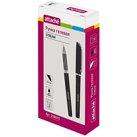 Ручка гелевая неавтоматическая Attache Stream черная корпус soft touch (толщина линии 0.5 мм)