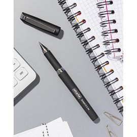 Ручка гелевая неавтоматическая Attache Stream черная корпус soft touch (толщина линии 0.5 мм)