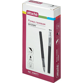 Ручка гелевая неавтоматическая Attache Mystery черная корпус soft touch (толщина линии 0.5 мм)