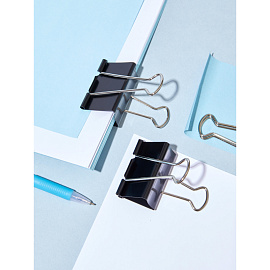 Зажимы для бумаг Комус 51 мм черные (12 штук в упаковке)