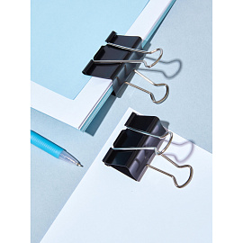 Зажимы для бумаг Комус 51 мм черные (12 штук в упаковке)