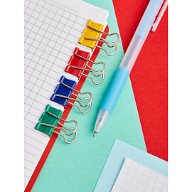 Зажимы для бумаг Комус 19 мм цветные (12 штук в упаковке)