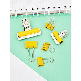 Зажимы для бумаг Комус 19 мм цветные (12 штук в упаковке)