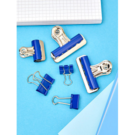 Зажимы для бумаг Комус 25 мм цветные (12 штук в упаковке)