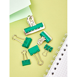 Зажимы для бумаг Комус 25 мм цветные (12 штук в упаковке)